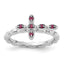 Sterling Silver Stackable Expressions Rhodium-plated Rhodolite Crossover Ring