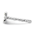 Sterling Silver Stackable Expressions Rhodium-plated Peridot Cross Ring