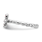 Sterling Silver Stackable Expressions Rhodium-plated Pink Tourmaline Cross Ring