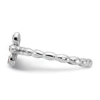 Sterling Silver Stackable Expressions Rhodium-plated Citrine Cross Ring