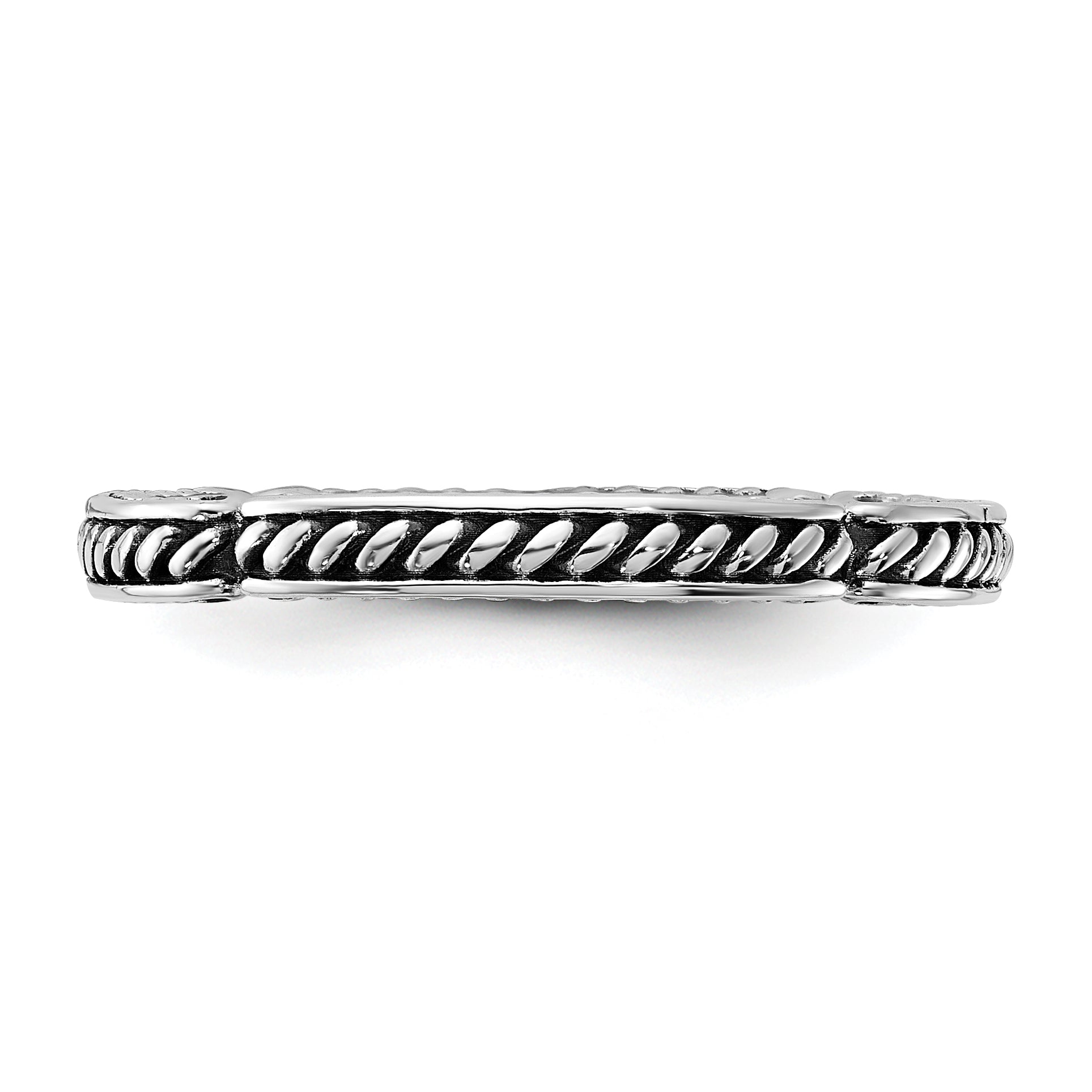 Sterling Silver Stackable Expressions Oxidized and Textured Ring
