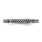 Sterling Silver Stackable Expressions Oxidized and Textured Ring