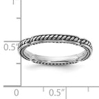 Sterling Silver Stackable Expressions Oxidized and Textured Ring