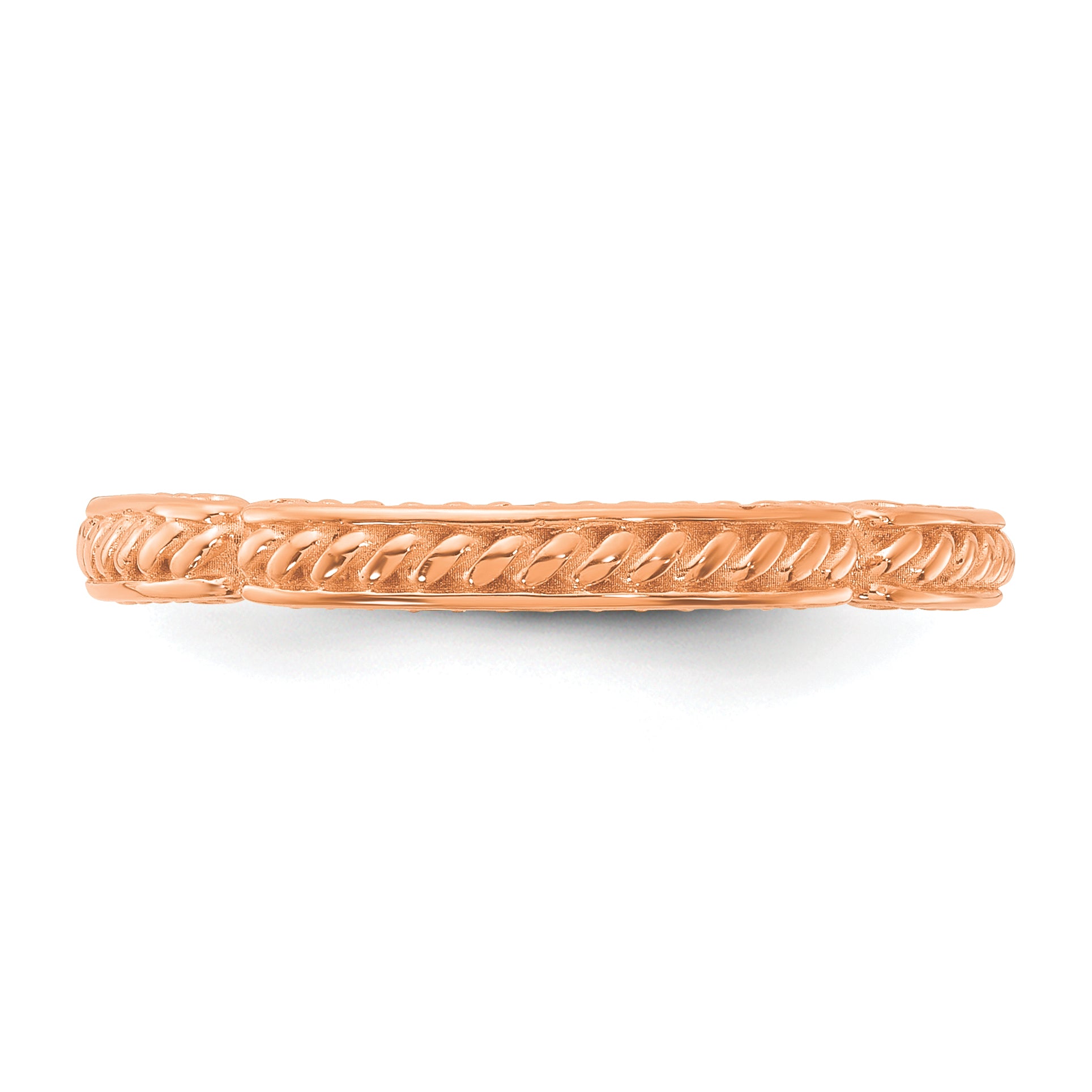 Sterling Silver Stackable Expressions Rose Gold-plated Textured Ring