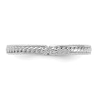 Sterling Silver Stackable Expressions Rhodium-Plated Textured Ring
