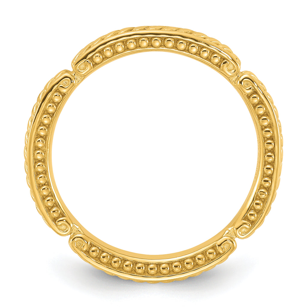 Sterling Silver Stackable Expressions Gold-plated Textured Ring