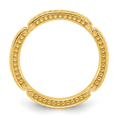 Sterling Silver Stackable Expressions Gold-plated Textured Ring