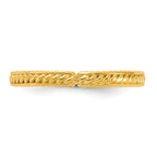 Sterling Silver Stackable Expressions Gold-plated Textured Ring
