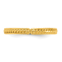 Sterling Silver Stackable Expressions Gold-plated Textured Ring