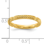 Sterling Silver Stackable Expressions Gold-plated Textured Ring