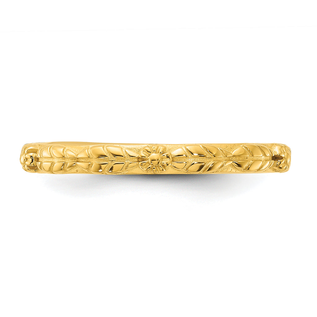 Sterling Silver Stackable Expressions Gold-plated Textured Flowers Ring