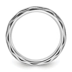 Sterling Silver Stackable Expressions Oxidized Wave Design Ring