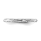 Sterling Silver Stackable Expressions Rhodium-plated Wave Design Ring