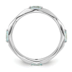 Sterling Silver Stackable Expressions Rhodium-plated Aquamarine Ring