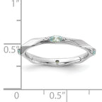 Sterling Silver Stackable Expressions Rhodium-plated Aquamarine Ring