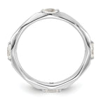Sterling Silver Stackable Expressions Rhodium-plated White Topaz Ring