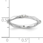 Sterling Silver Stackable Expressions Rhodium-plated White Topaz Ring