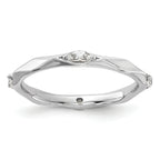 Sterling Silver Stackable Expressions Rhodium-plated White Topaz Ring