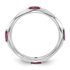 Sterling Silver Stackable Expressions Rhodium-platedod-plated Rhodium-Plated Rhodolite Garnet Ring