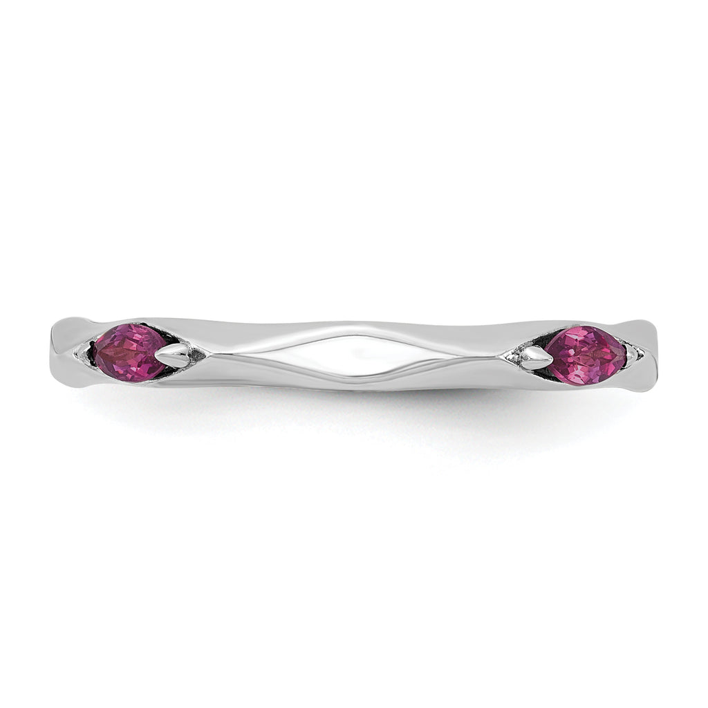Sterling Silver Stackable Expressions Rhodium-platedod-plated Rhodium-Plated Rhodolite Garnet Ring