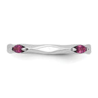Sterling Silver Stackable Expressions Rhodium-platedod-plated Rhodium-Plated Rhodolite Garnet Ring