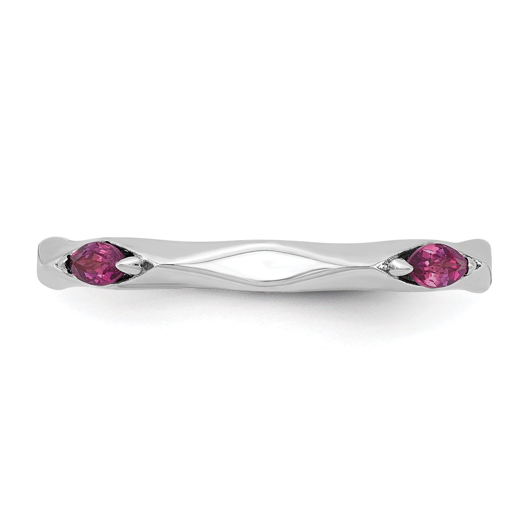 Sterling Silver Stackable Expressions Rhodium-platedod-plated Rhodium-Plated Rhodolite Garnet Ring