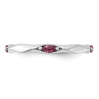 Sterling Silver Stackable Expressions Rhodium-platedod-plated Rhodium-Plated Rhodolite Garnet Ring