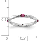 Sterling Silver Stackable Expressions Rhodium-platedod-plated Rhodium-Plated Rhodolite Garnet Ring
