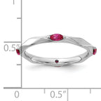 Sterling Silver Stackable Expressions Rhodium-plated Created Ruby Ring
