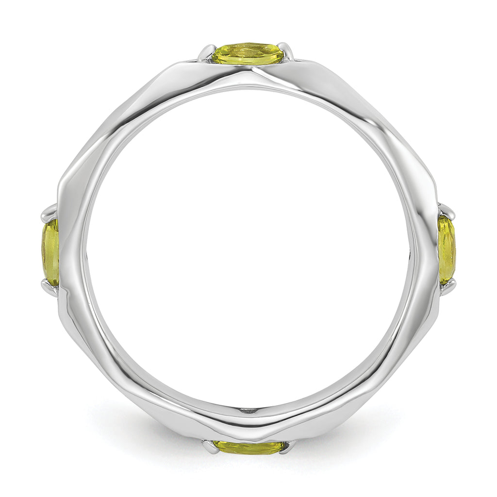 Sterling Silver Stackable Expressions Rhodium-plated Peridot Ring