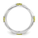 Sterling Silver Stackable Expressions Rhodium-plated Peridot Ring
