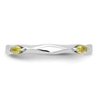 Sterling Silver Stackable Expressions Rhodium-plated Peridot Ring