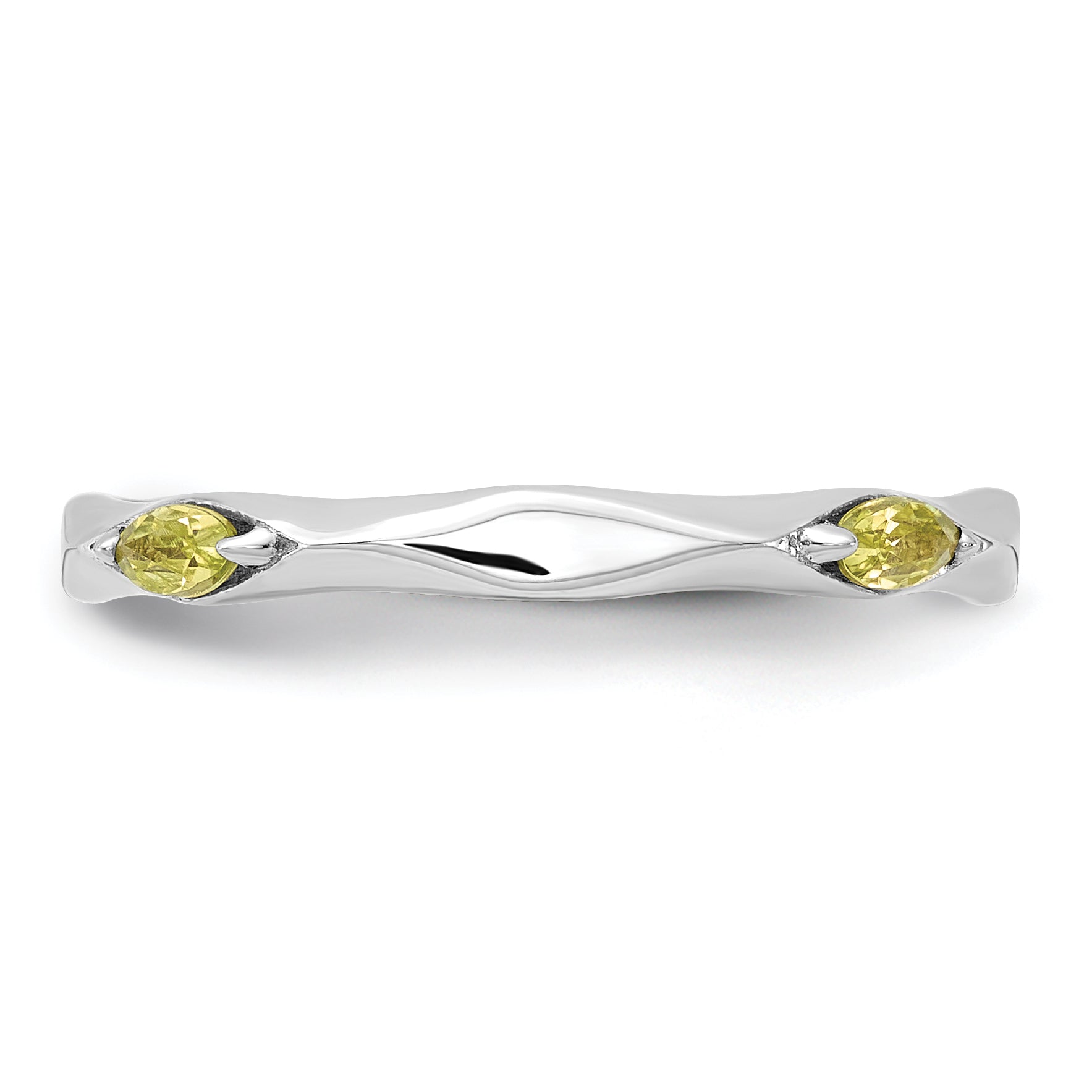 Sterling Silver Stackable Expressions Rhodium-plated Peridot Ring