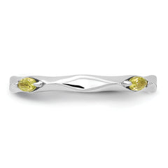 Sterling Silver Stackable Expressions Rhodium-plated Peridot Ring