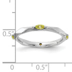 Sterling Silver Stackable Expressions Rhodium-plated Peridot Ring