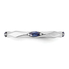 Sterling Silver Stackable Expressions Rhod-plated Created Sapphire Ring