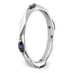 Sterling Silver Stackable Expressions Rhod-plated Created Sapphire Ring