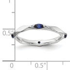 Sterling Silver Stackable Expressions Rhod-plated Created Sapphire Ring