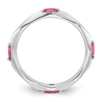 Sterling Silver Stackable Expressions Rhodium-plated Pink Tourmaline Ring