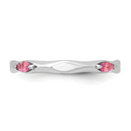 Sterling Silver Stackable Expressions Rhodium-plated Pink Tourmaline Ring