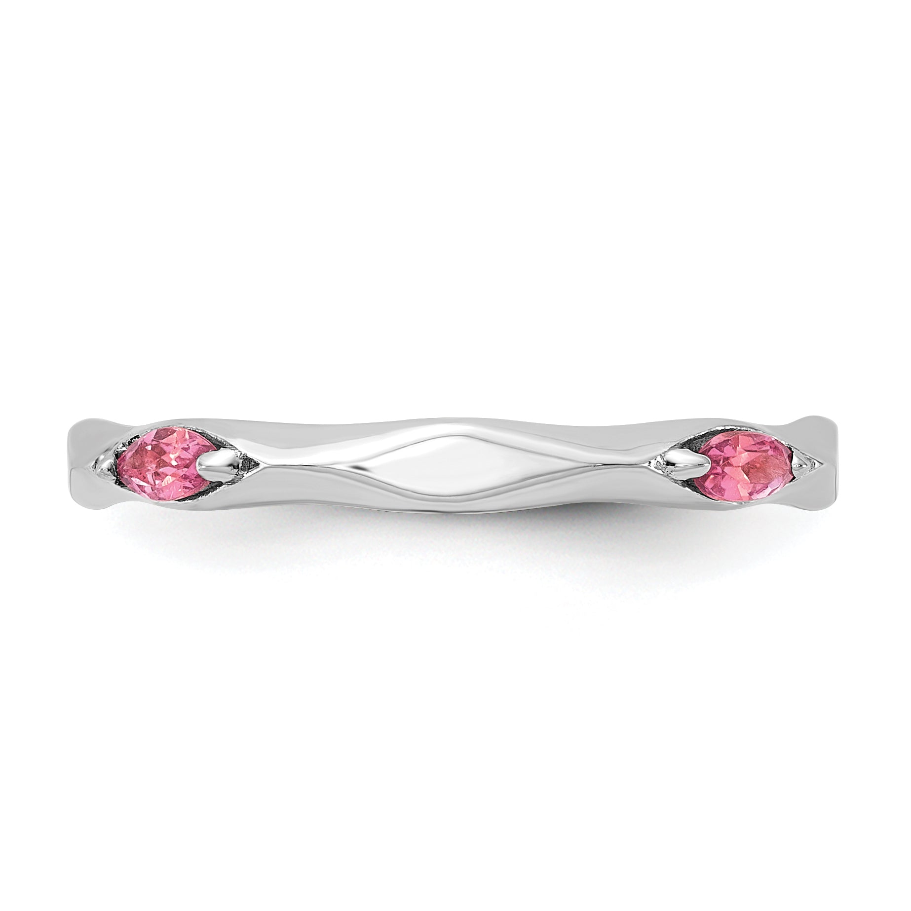 Sterling Silver Stackable Expressions Rhodium-plated Pink Tourmaline Ring