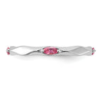 Sterling Silver Stackable Expressions Rhodium-plated Pink Tourmaline Ring