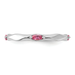 Sterling Silver Stackable Expressions Rhodium-plated Pink Tourmaline Ring
