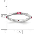 Sterling Silver Stackable Expressions Rhodium-plated Pink Tourmaline Ring