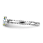 Sterling Silver Stackable Expressions Rhodium-plated Lt Swiss Blue Topaz & Peridot Flower Ring