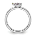 Sterling Silver Stackable Expressions Rhodium-plated Amethyst and Peridot Grapes Ring