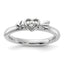 Sterling Silver Stackable Expressions Rhodium-plated White Topaz Heart with Arrow Ring