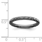 Sterling Silver Stackable Expressions Black-plated Hammered Ring