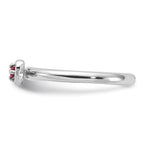 Sterling Silver Stackable Expressions Rhodium-plated Pink Tourmaline Heart with Arrow Ring
