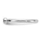 Sterling Silver Stackable Expressions Rhodium-plated Garnet and White Topaz Key Ring